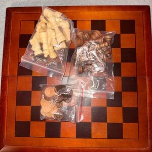 Wooden Chess and Checkers Set